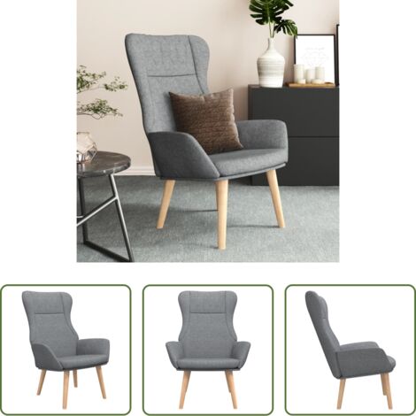 Sillón de salón -  Sillón de relax de tela gris claro
