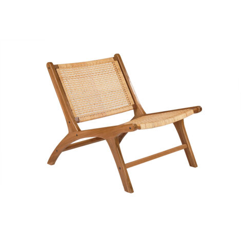 Sillón de teca y ratán natural HAMMA