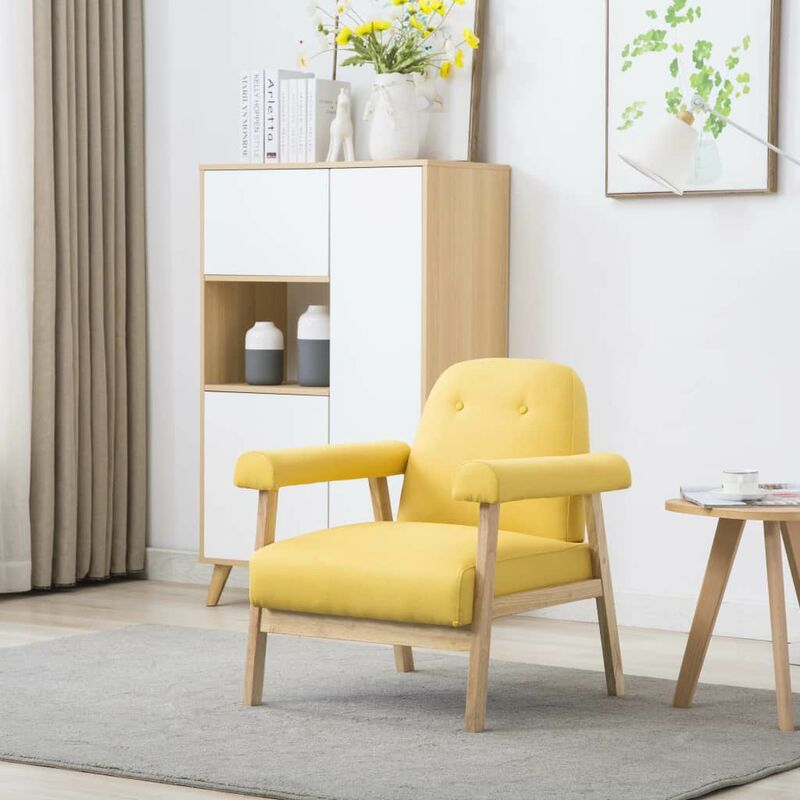 

Sillón de tela amarillo