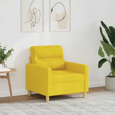 Sillón de tela amarillo claro 60 cm
