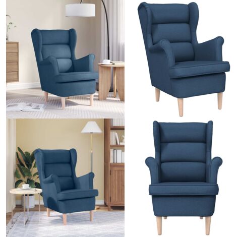 Sillón de tela azul 74x84x100 cm - Sillón de tela - Asiento cómodo