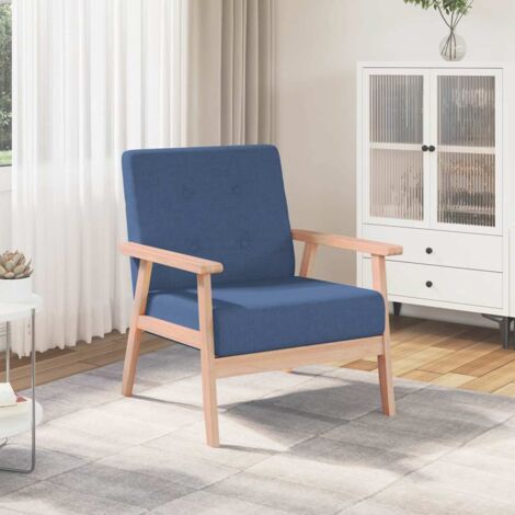 Sillón de tela azul