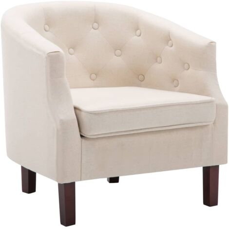 Sillón de tela beige vidaXL