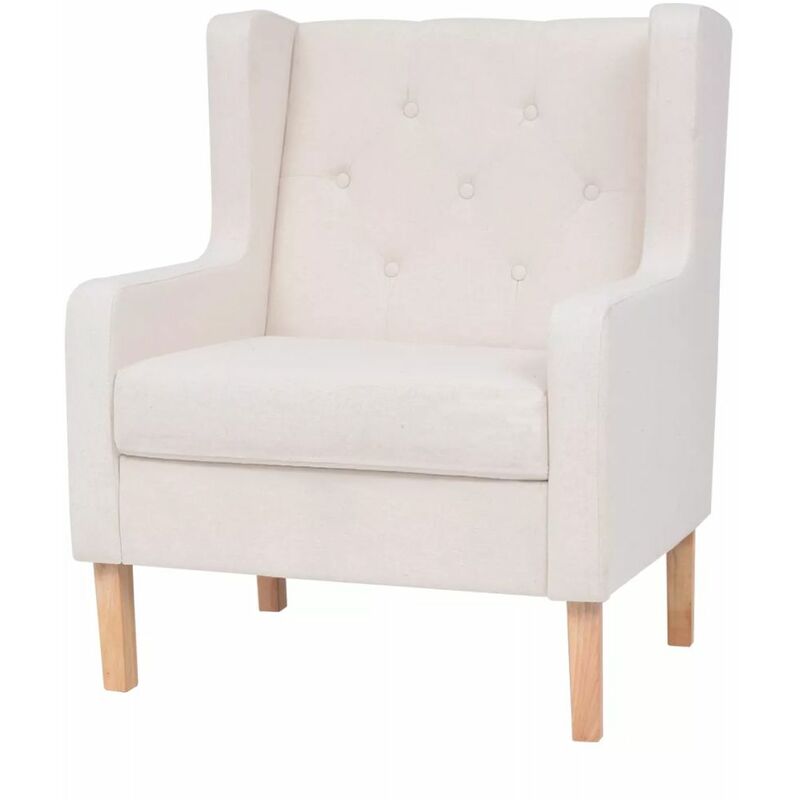 

Sillon de tela color blanco crema