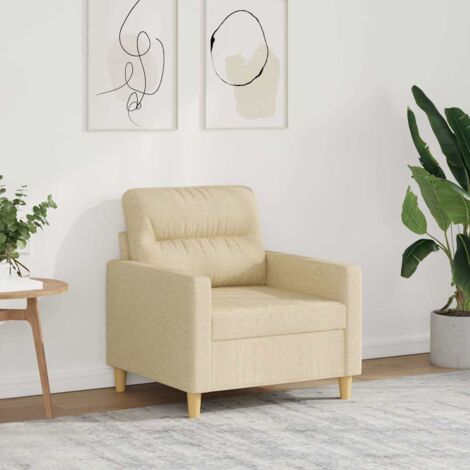 Sillón de tela color crema 60 cm