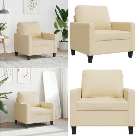 Sillón de tela color crema 60 cm - Sofá de tela - Sillón de 60 cm
