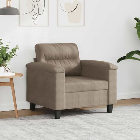 Sillón de tela de microfibra gris taupé 60 cm