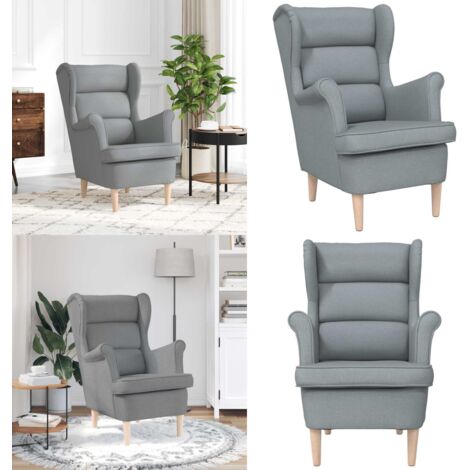 Sillón de tela gris claro 74x84x100 cm - Sillón cómodo - Asiento cómodo