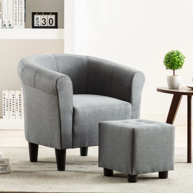 

Sillón de tela gris claro