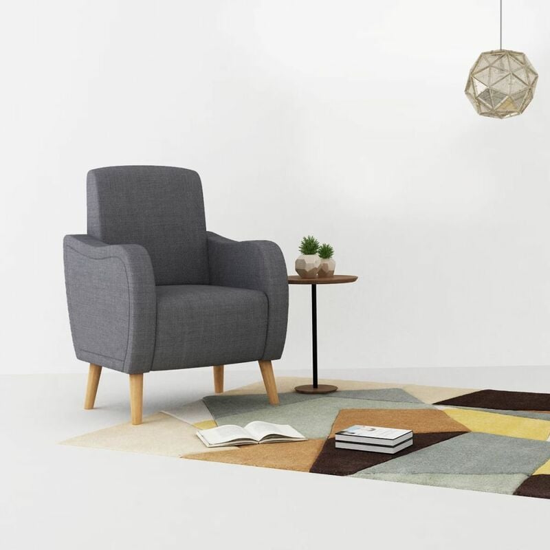 

Sillón de tela gris claro