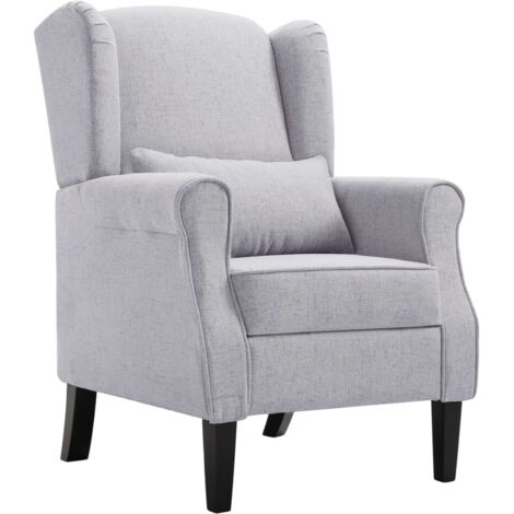 Sillón de tela gris claro vidaXL