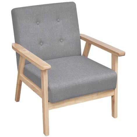Sillón de tela gris claro vidaXL