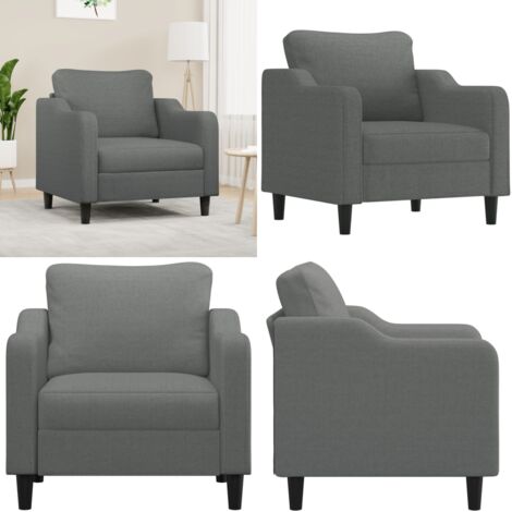 Sillón de tela gris oscuro 60 cm - Sofá de tela - Diseño moderno