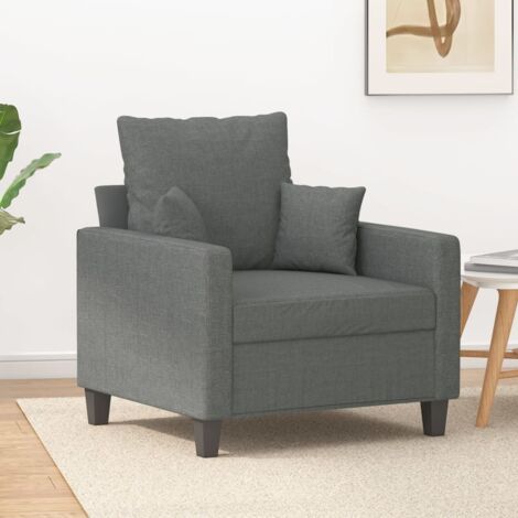 Sillón de tela gris oscuro 60 cm vidaXL