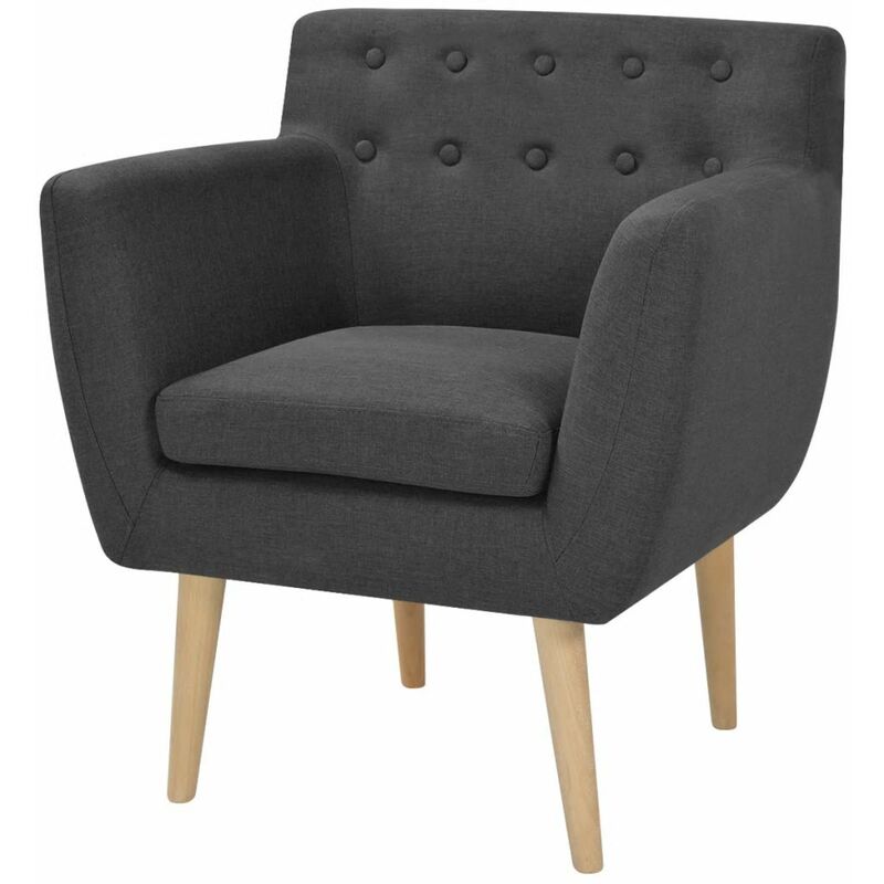 

Happyshopping - Sillon de tela gris oscuro