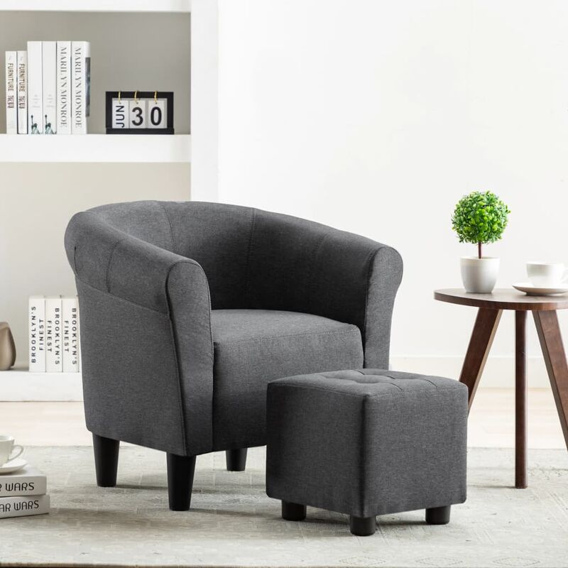 

Sillón de tela gris oscuro