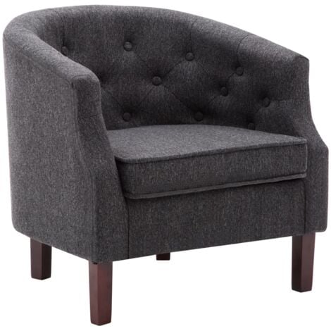 Sillón de tela gris oscuro vidaXL - Gris