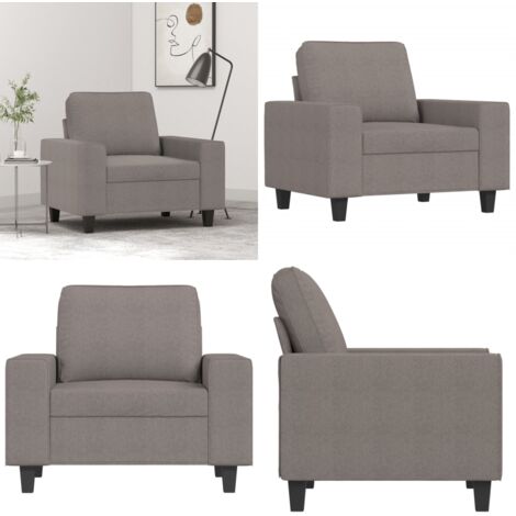 Sillón de tela gris taupé 60 cm - Sillón de tela - Diseño moderno