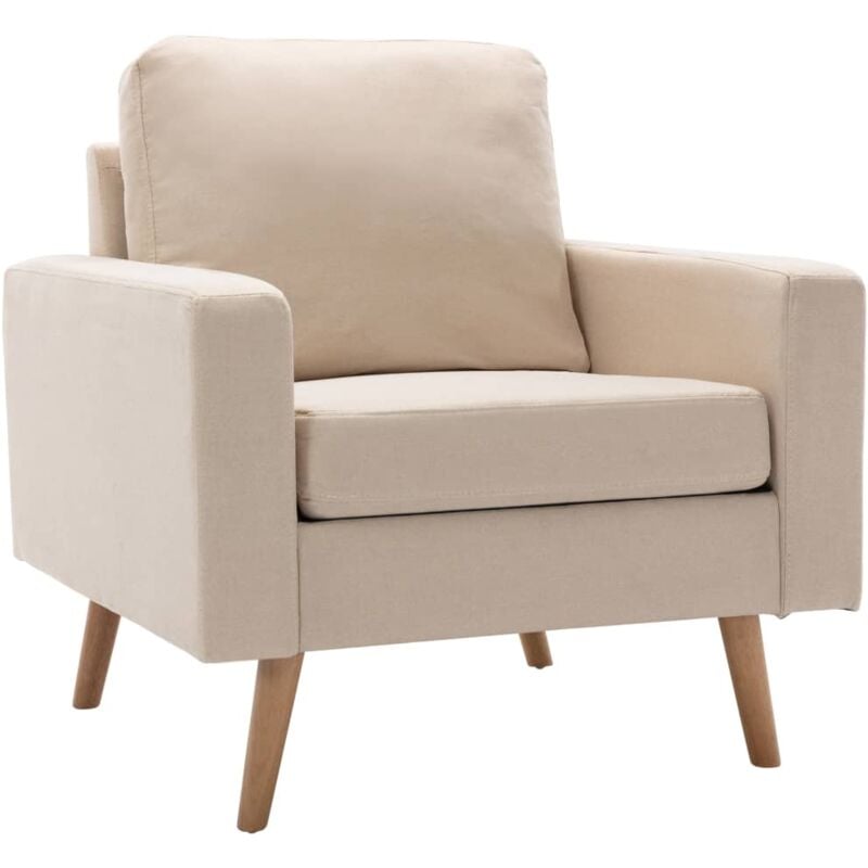 

vidaXL Sillón de Tela Crema - Crema