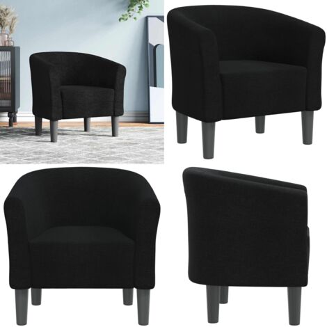 Sillón de tela negra - Silla de dormitorio - Silla de salón