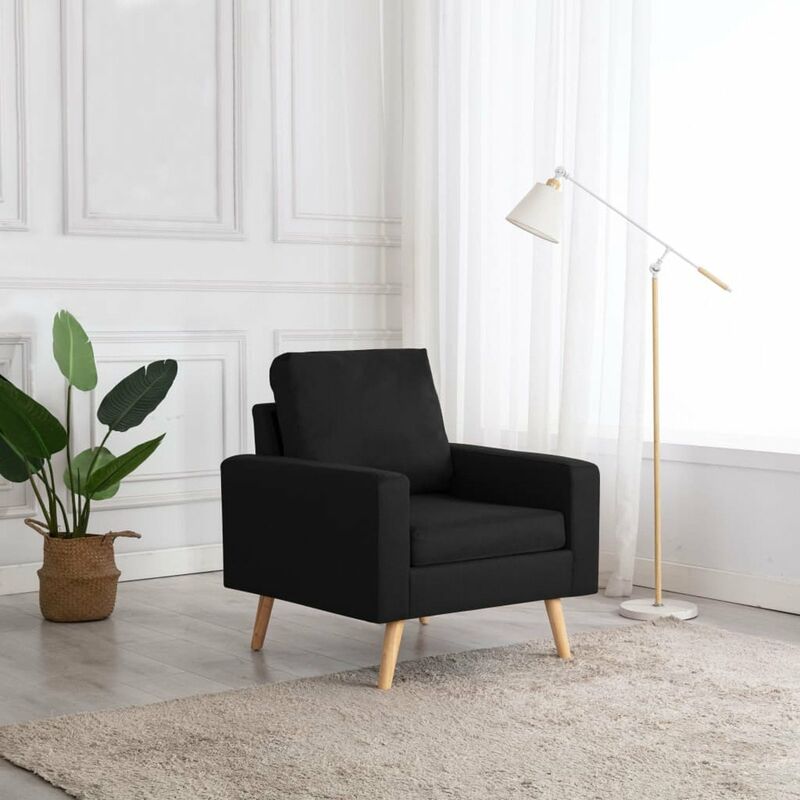 

Happyshopping - Sillon de tela negro