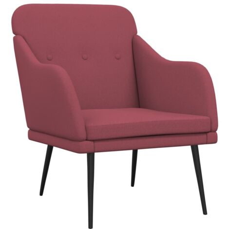 Sillón de tela rojo tinto 63x76x80 cm vidaXL
