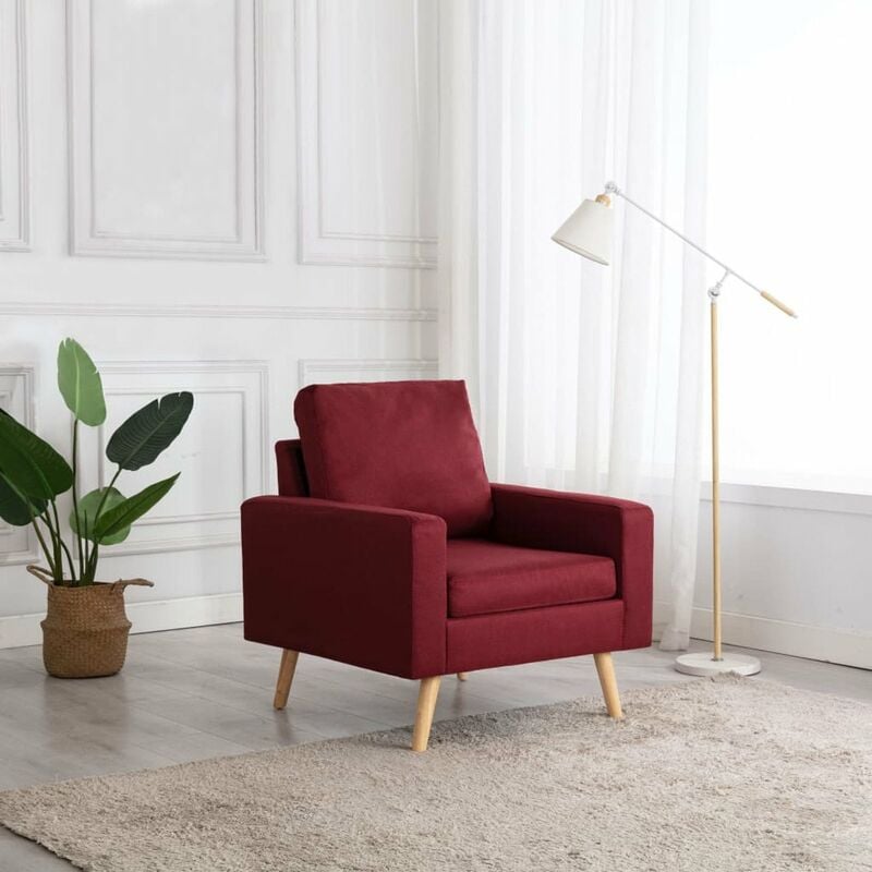 

Sillon de tela rojo vino tinto