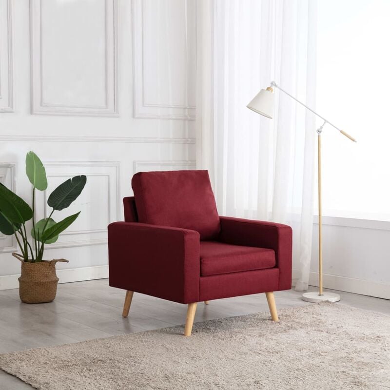

Sillón de tela rojo vino tinto