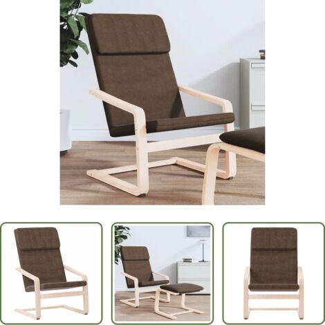 Sillón de tela -  Sillón de relax de tela marrón oscuro