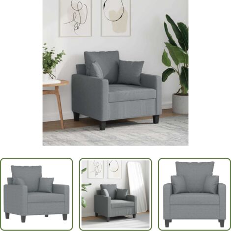 Sillón de tela -  Sillón de tela gris claro 60 cm