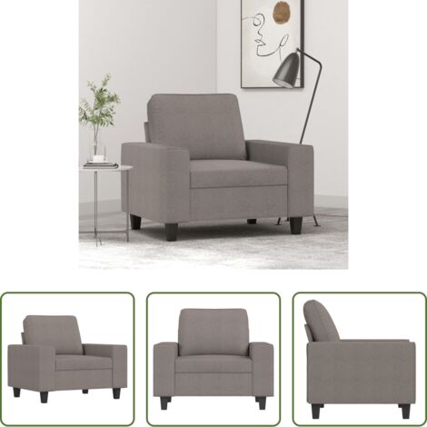 Sillón de tela -  Sillón de tela gris taupé 60 cm