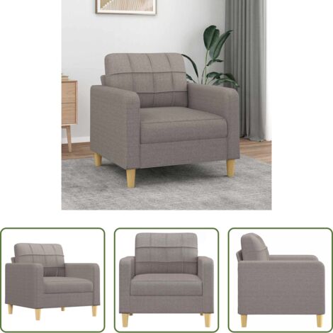 Sillón de tela -  Sillón de tela gris taupé 60 cm