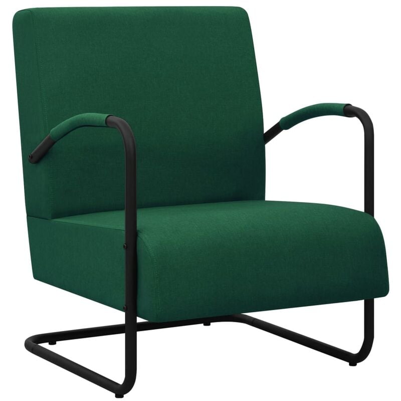

Sillón de tela verde oscuro