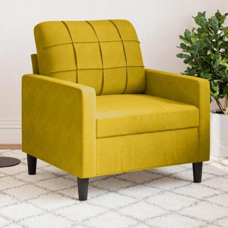 Sillón de terciopelo amarillo 60 cm