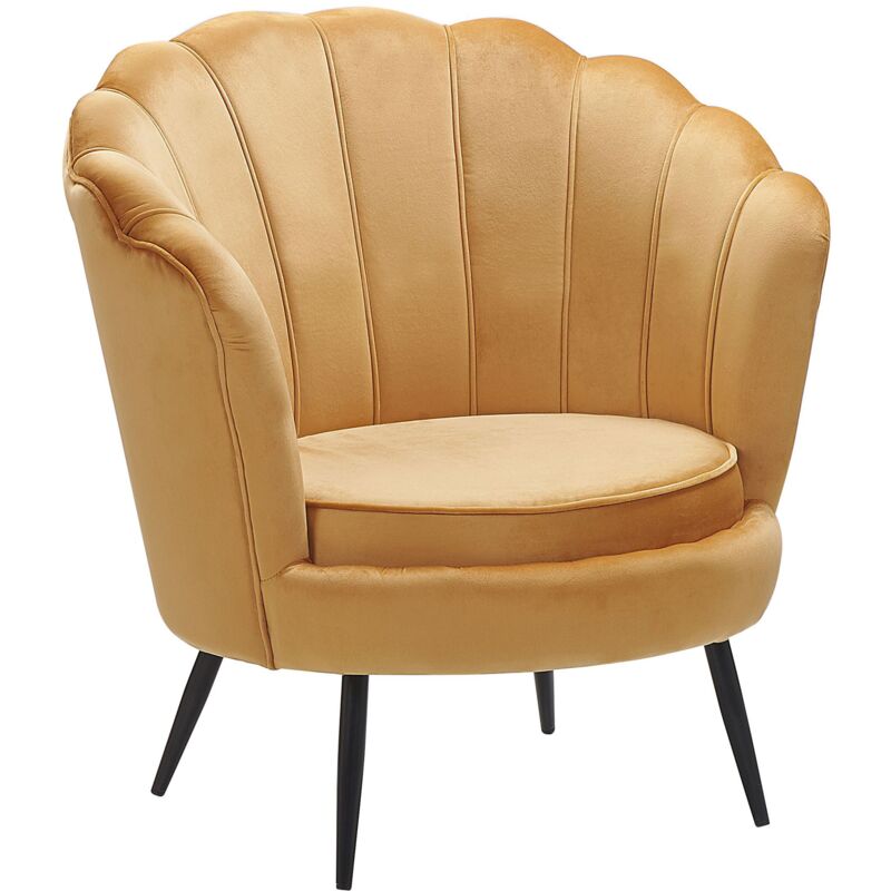 

Beliani - Sillón de terciopelo amarillo LOVIKKA