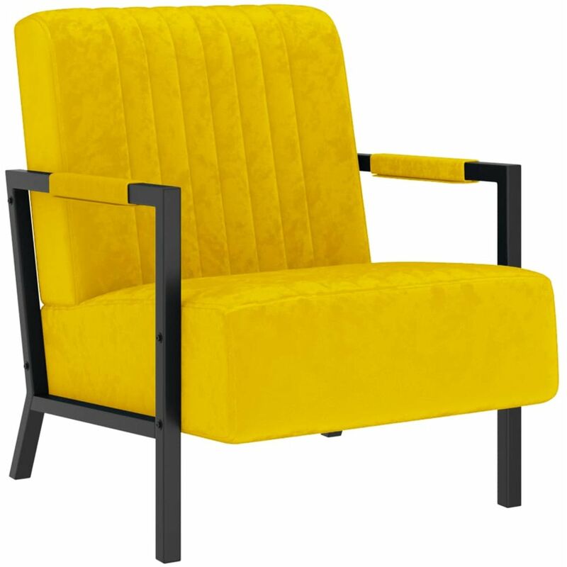 

Sillon de terciopelo amarillo mostaza