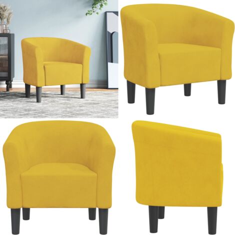 Sillón de terciopelo amarillo - Sillón decorativo - Sillón de dormitorio