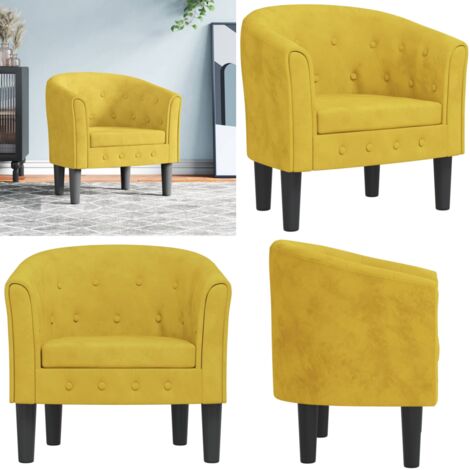 Sillón de terciopelo amarillo - Sillón moderno - Sillón de dormitorio