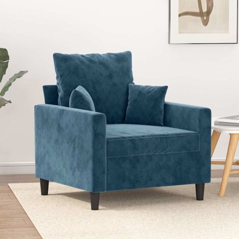 Sillón de terciopelo azul 60 cm