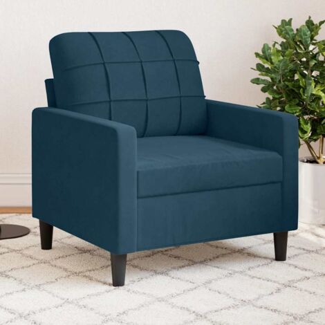 Sillón de terciopelo azul 60 cm
