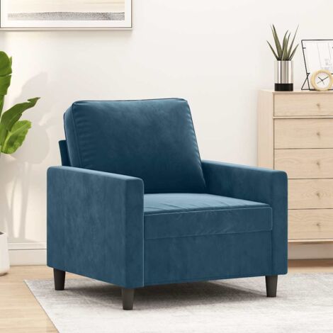 Sillón de terciopelo azul 60 cm
