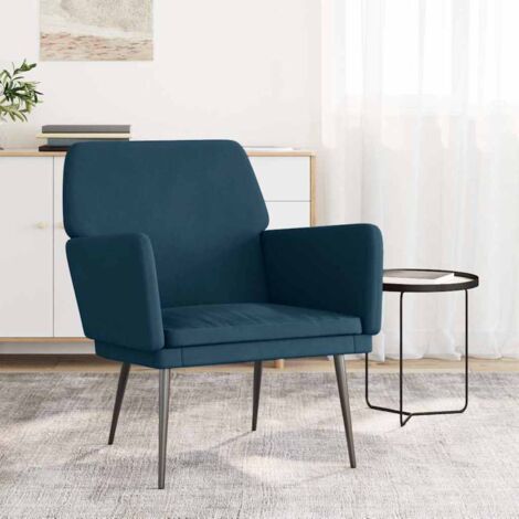 Sillón de terciopelo azul 62x79x79 cm