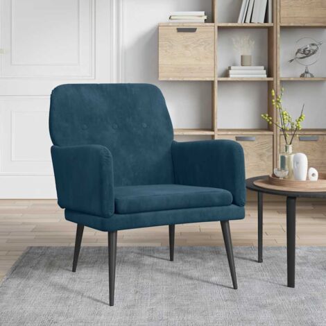 Sillón de terciopelo azul 62x79x79 cm