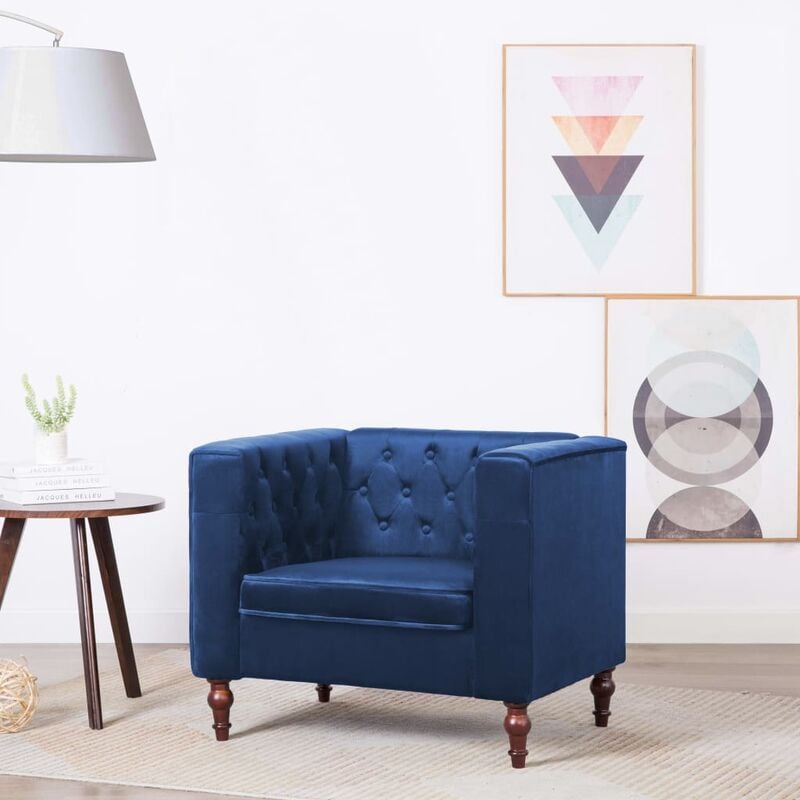 

Sillón de terciopelo azul