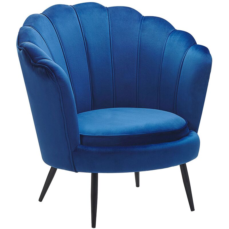 

Beliani - Sillón de terciopelo azul LOVIKKA