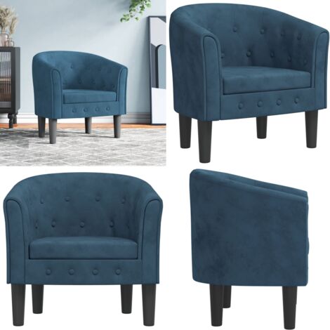 Sillón de terciopelo azul oscuro - Silla de dormitorio - Silla de salón