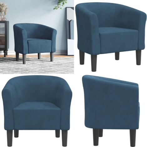 Sillón de terciopelo azul oscuro - Sillón moderno - Sillón de dormitorio