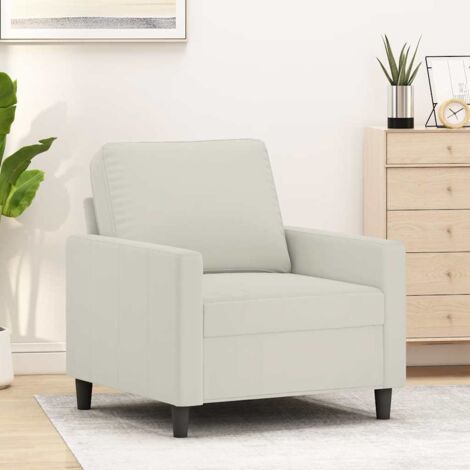 Sillón de terciopelo color crema 60 cm