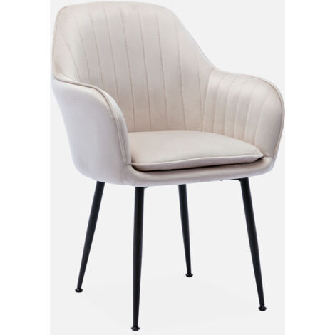 Sillón de terciopelo con patas de metal