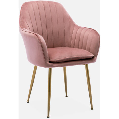 Sillón de terciopelo con patas de metal